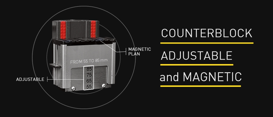 Discover the new adjustable and magnetic counterblock