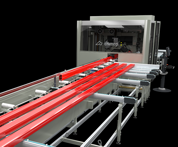 Produkte für Aluminium Quadra L2 Stabbeschickung und automatisches Entladen der Werkstücke Emmegi